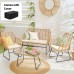 Neo 4 Piece Bamboo Style Table & Chairs Set with Cover